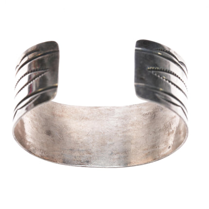 6 7/8" Vintage Navajo silver nicelely stamped cuff bracelet