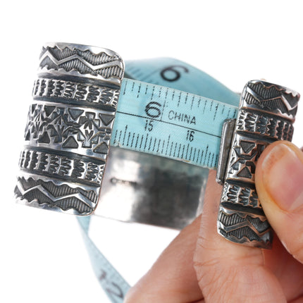 6.5" Sunshine Reeves Navajo sterling, natural Nevada turquoise cuff bracelet