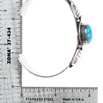 6 3/8" Lalacito Navajo sterling turquoise cuff bracelet