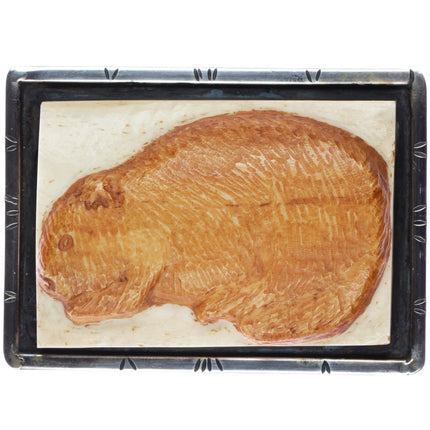 Sterling carved beaver belt buckle - Estate Fresh Austin