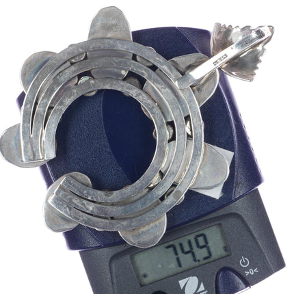 Jo Elias Draper Navajo Sterling Naja pendant high grade Royston turquoise - Estate Fresh Austin