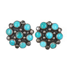40's-50's Native American sterling snake eye nice turquoise clip-on earrings - Estate Fresh Austin