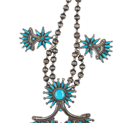 Valentino & Matilda Banteah Zuni turquoise needlepoint steling necklace