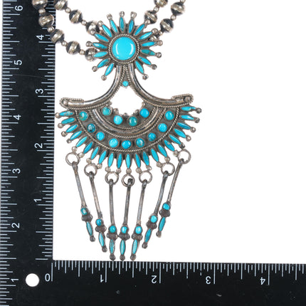 Valentino & Matilda Banteah Zuni turquoise needlepoint steling necklace