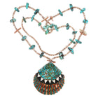 Vintage Santo Domingo Pueblo high grade turquoise heishi necklace w/inlaid shell - Estate Fresh Austin
