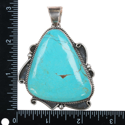 Sylvia Nuguematz Navajo for Chimney Butte  large Sterling/turquoise pendant