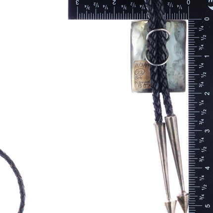 1990's Signed Hopi overlay bolo tie sterling silver - Estate Fresh Austin