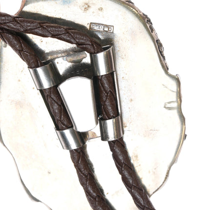 Stan Davidson (1933-2012) Brutalist sterling picture jasper bolo tie