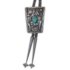 c1970 Jessie Claw Navajo sterling and turquoise bolo tie - Estate Fresh Austin