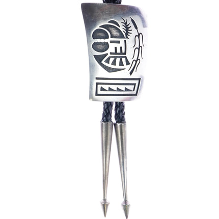 Floyd Namingha Lomakuyvaya Hopi Overlay bolo tie sterling silver - Estate Fresh Austin