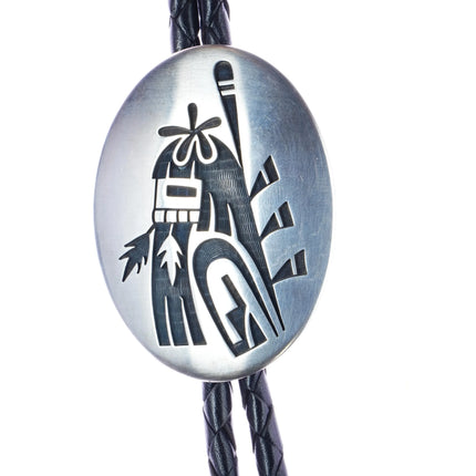 Weaver Selina Hopi Overlay bolo tie sterling silver - Estate Fresh Austin