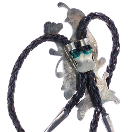 Large Vintage Zuni sterling quail bolo tie - Estate Fresh Austin