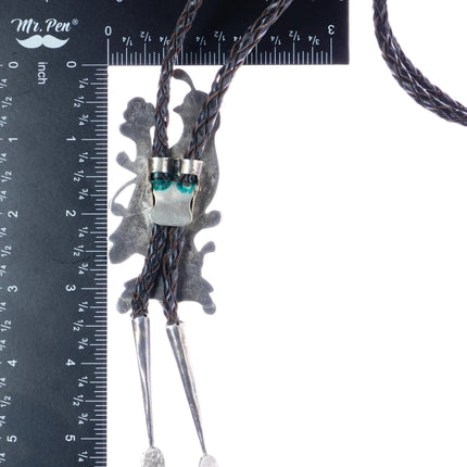 Large Vintage Zuni sterling quail bolo tie - Estate Fresh Austin