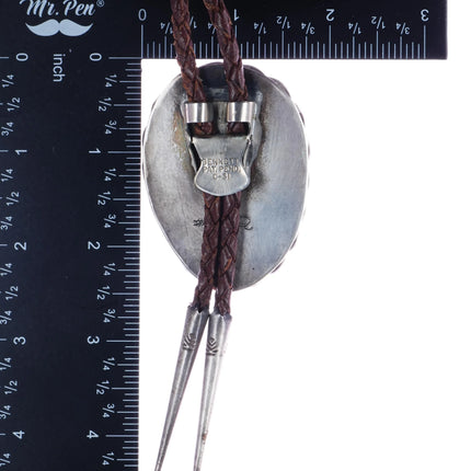 c1960 c-31 sterling/turquoise rope edge bolo tie - Estate Fresh Austin