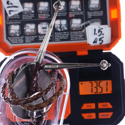 c1960 c-31 sterling/turquoise rope edge bolo tie - Estate Fresh Austin