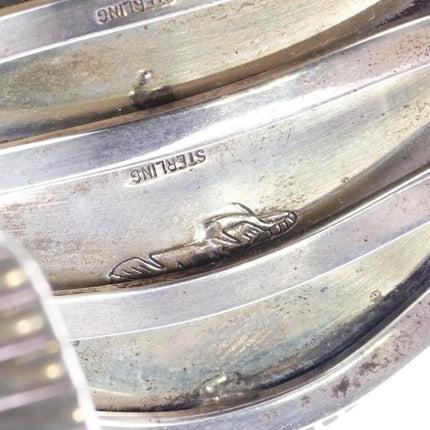 7.25" Wil Vandever Navajo sterling #8 turquoise large cuff bracelet - Estate Fresh Austin