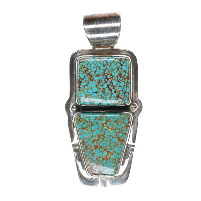 Pete Sanchez Isleta Pueblo sterling high grade red web turquoise pendant