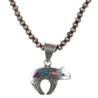 Ray Tracey Knifewing Bear pendant on sterling Navajo pearl necklace - Estate Fresh Austin