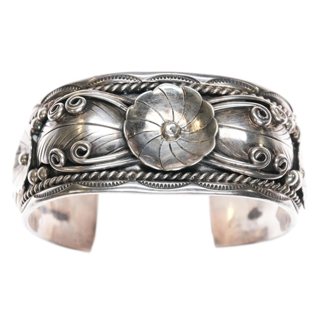 6.75" Vintage Fred James Navajo sterling cuff bracelet - Estate Fresh Austin