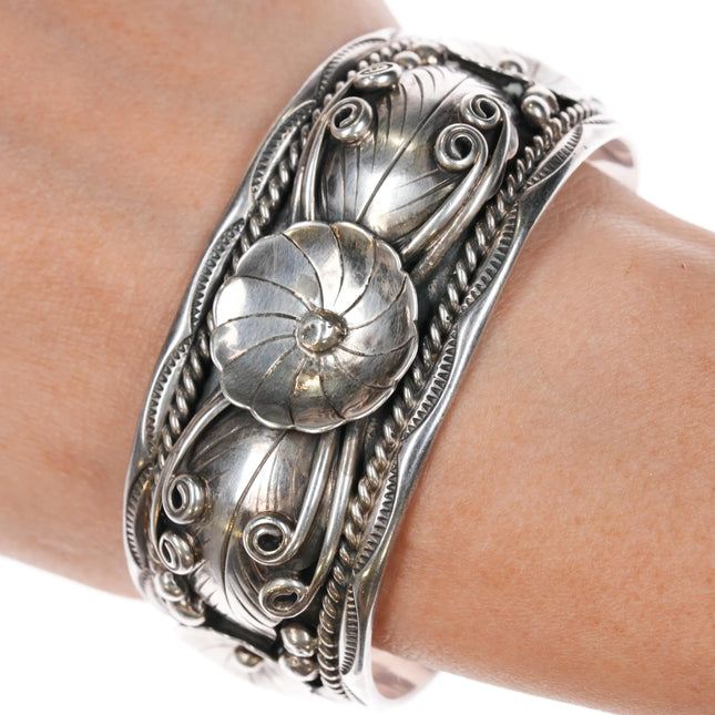 6.75" Vintage Fred James Navajo sterling cuff bracelet - Estate Fresh Austin
