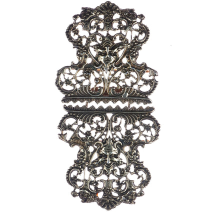 Antique European Silver Satyr two piece belt buckle - Estate Fresh Austin