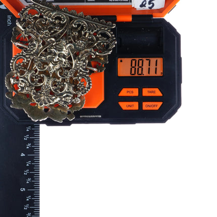 Antique European Silver Satyr two piece belt buckle - Estate Fresh Austin