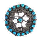Large 30's-40's Large Navajo silver button/ornament pin - Estate Fresh Austin