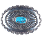 Large Henry Morgan Navajo sterling and turquoise concho pin - Estate Fresh Austin