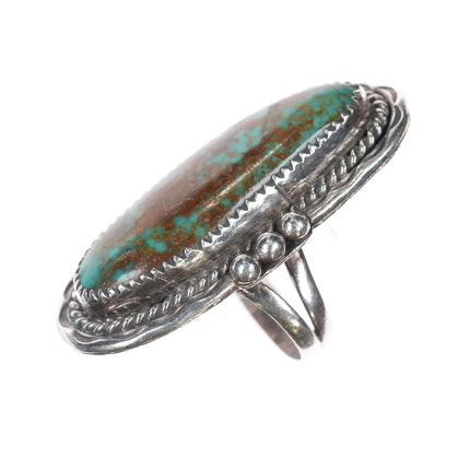sz7.25 Orville Tsinnie Navajo silver Royston turquoise ring - Estate Fresh Austin