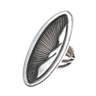 sz9 Harvey Mace Navajo silver long ring with overlay design - Estate Fresh Austin