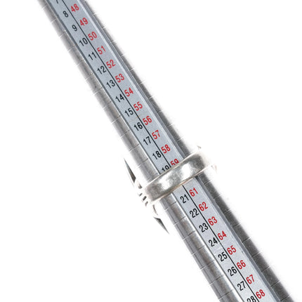 sz9 Harvey Mace Navajo silver long ring with overlay design - Estate Fresh Austin