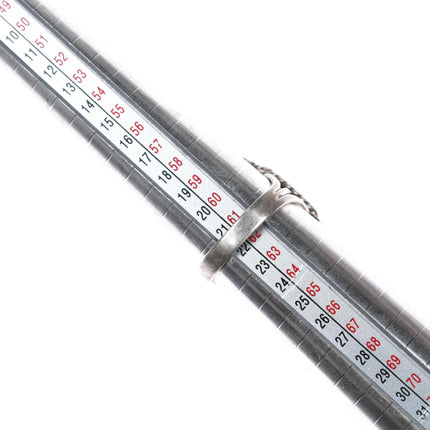 sz10 Vintage Navajo silver long ring with turquoise twisted wire border - Estate Fresh Austin