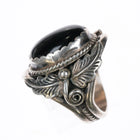 sz8.25 80's B Navajo sterling and onyx ring - Estate Fresh Austin