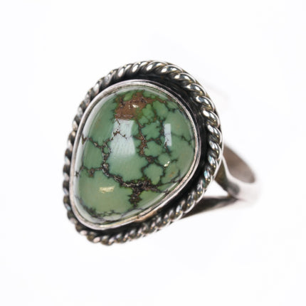 Sz8 Dean Adams (Paiute/Jemez)  Sterling/spiderweb variscite ring