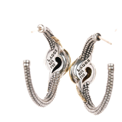 LAGOS Caviar 18k/Silver Hoop earrings