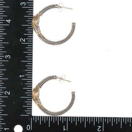 LAGOS Caviar 18k/Silver Hoop earrings