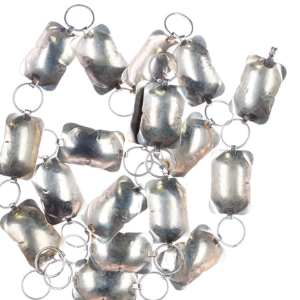 44" Navajo Hand Stamped sterling silver link concho belt - Estate Fresh Austin