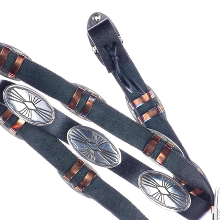 43" Dean Brown Navajo sterling silver slim concho belt - Estate Fresh Austin