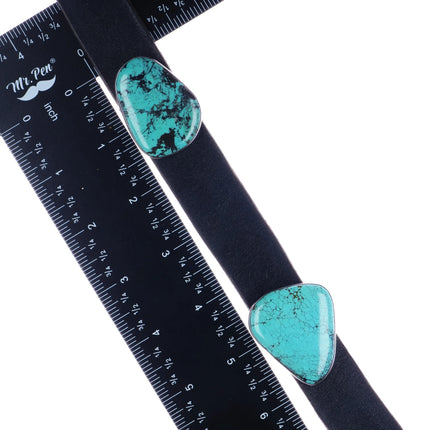 44" Vintage Milton lee Navajo sterling turquoise slabs concho belt - Estate Fresh Austin