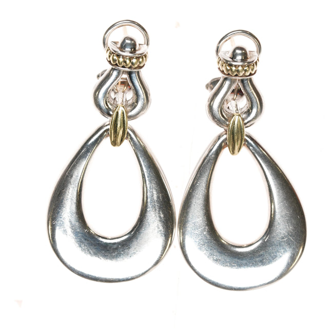 LAGOS Caviar 18k/14k/Silver Door Knocker style earrings