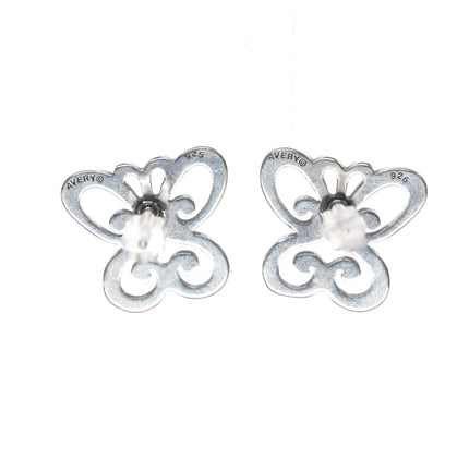 Retired James Avery Spring Butterfly Stud Post Earrings Sterling Silver