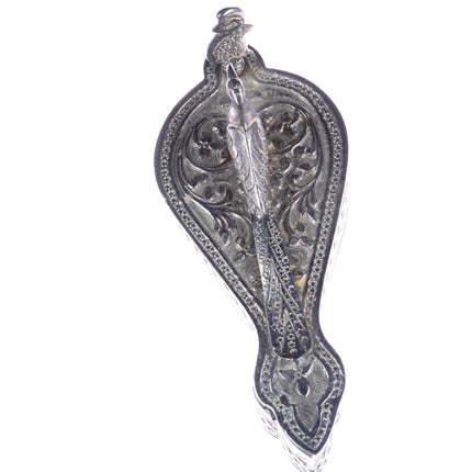 Fine Vintage Sterling Hindu Sindoor/kumkum box with ornate hand chased designs - Estate Fresh Austin