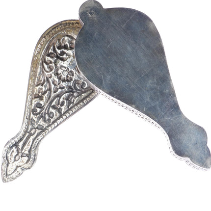 Fine Vintage Sterling Hindu Sindoor/kumkum box with ornate hand chased designs - Estate Fresh Austin