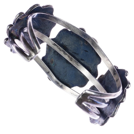 6.25" Vintage Navajo sterling 3 stone turquoise cuff bracelet - Estate Fresh Austin