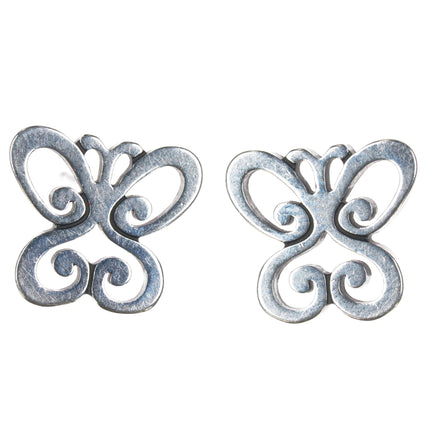 Retired James Avery Spring Butterfly Stud Post Earrings Sterling Silver