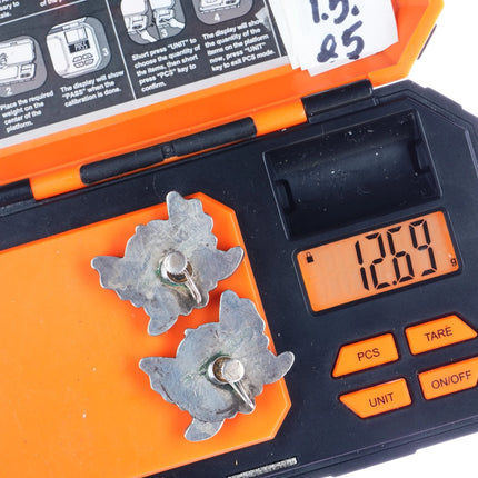 c1940's Zuni silver inlay butterfly earrings screw back CG Wallace - Estate Fresh Austin