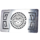 Vintage Native American sterling sunface belt buckle overlay design - Estate Fresh Austin