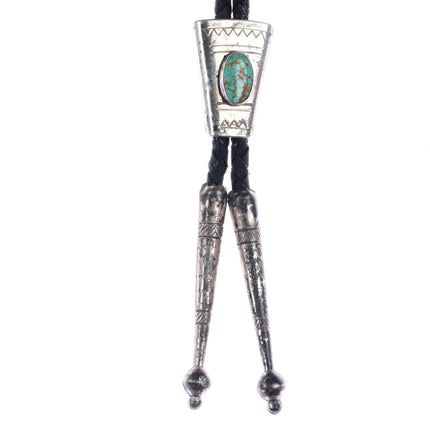 c1950's small Sterling and turquoise bolo tie - Estate Fresh Austin