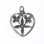 Retired James Avery heart with flower charm sterling silver - Estate Fresh Austin