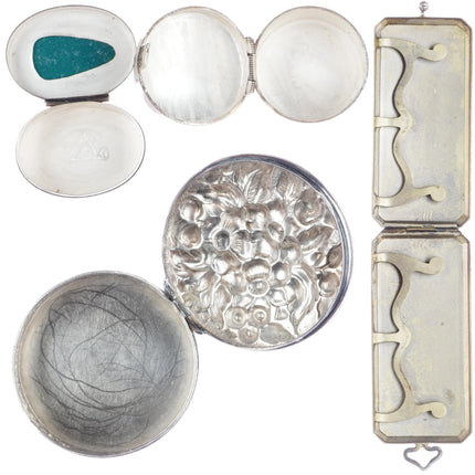 Collection of Antique/vintage sterling silver pill/trinket boxes - Estate Fresh Austin
